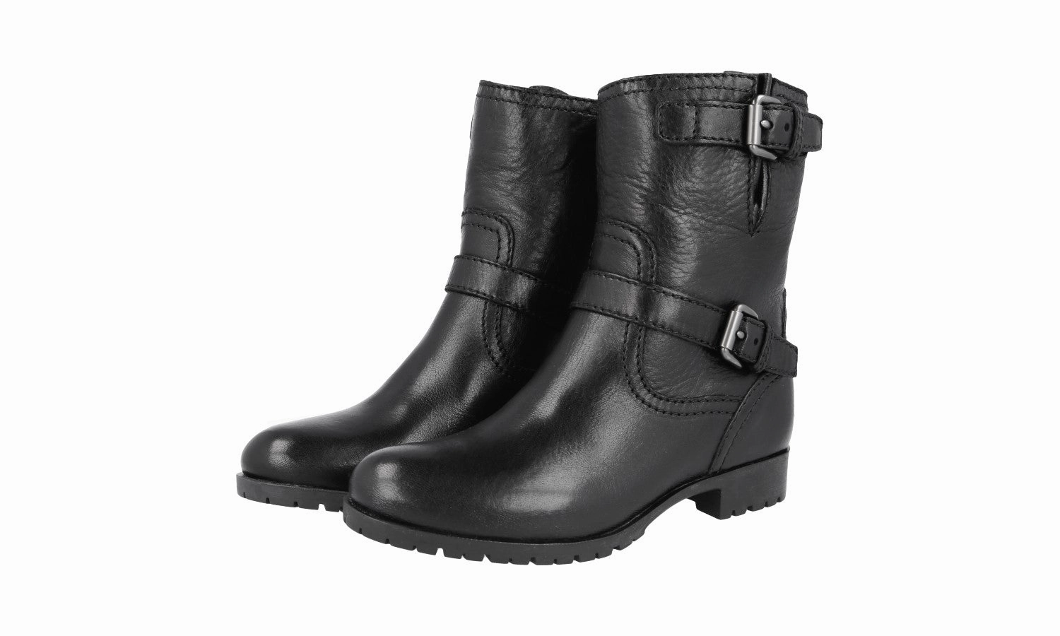 Prada Women's Black Deerskin Leather Half-Boot 1U292E Winter Layering Travel-friendly