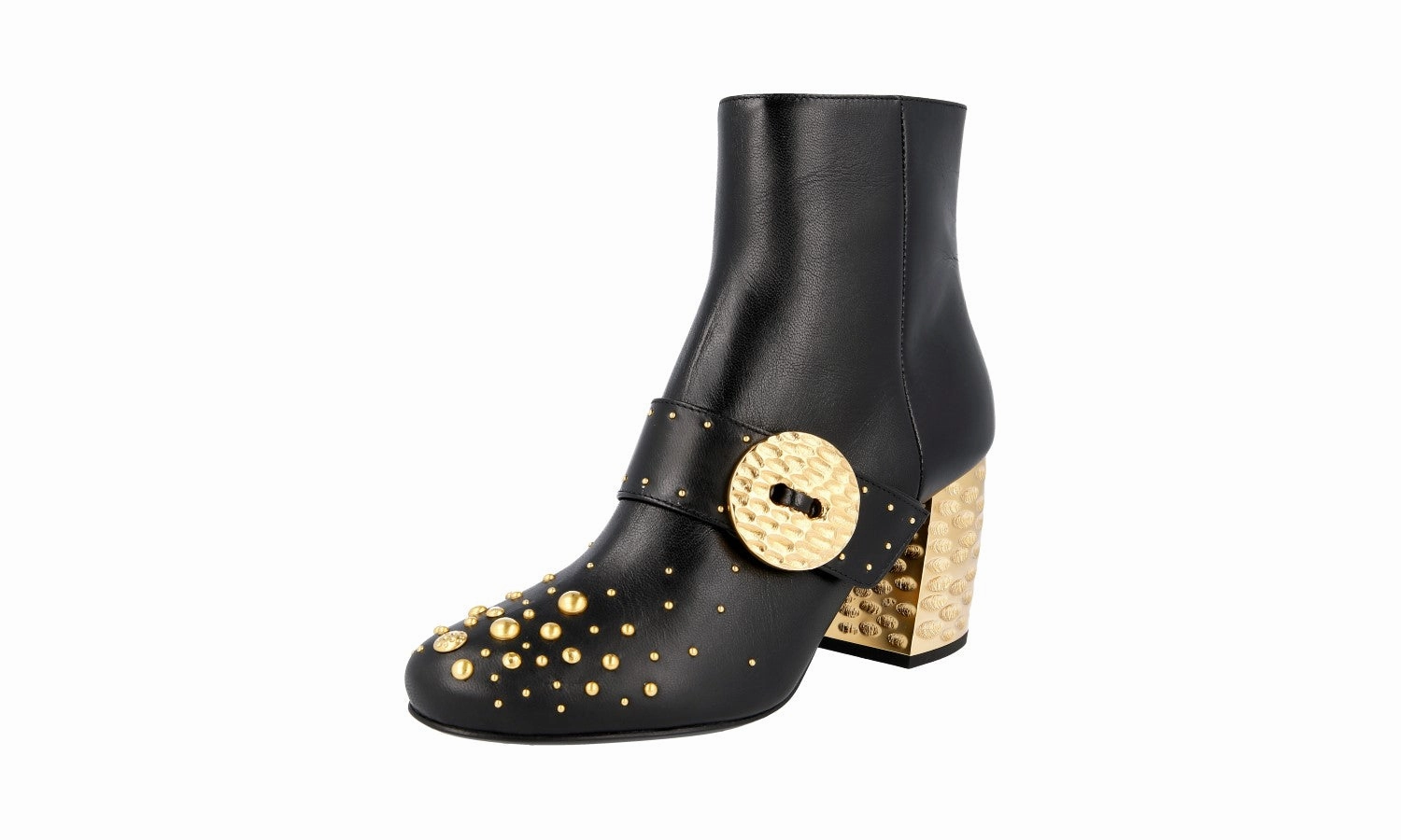 Prada Women's Black Leather Half-Boot 1T819H Street Wardrobe Transit Life