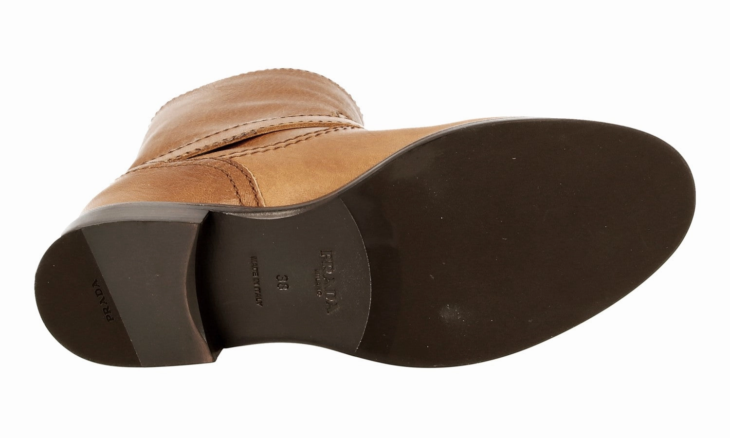 Weekend Walk Prada Women's Brown Deerskin Leather Half-Boot 1U292E