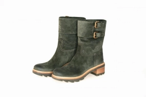 Simple Layer Prada Women's Green welt-sewn Leather Half-Boot 3U5360