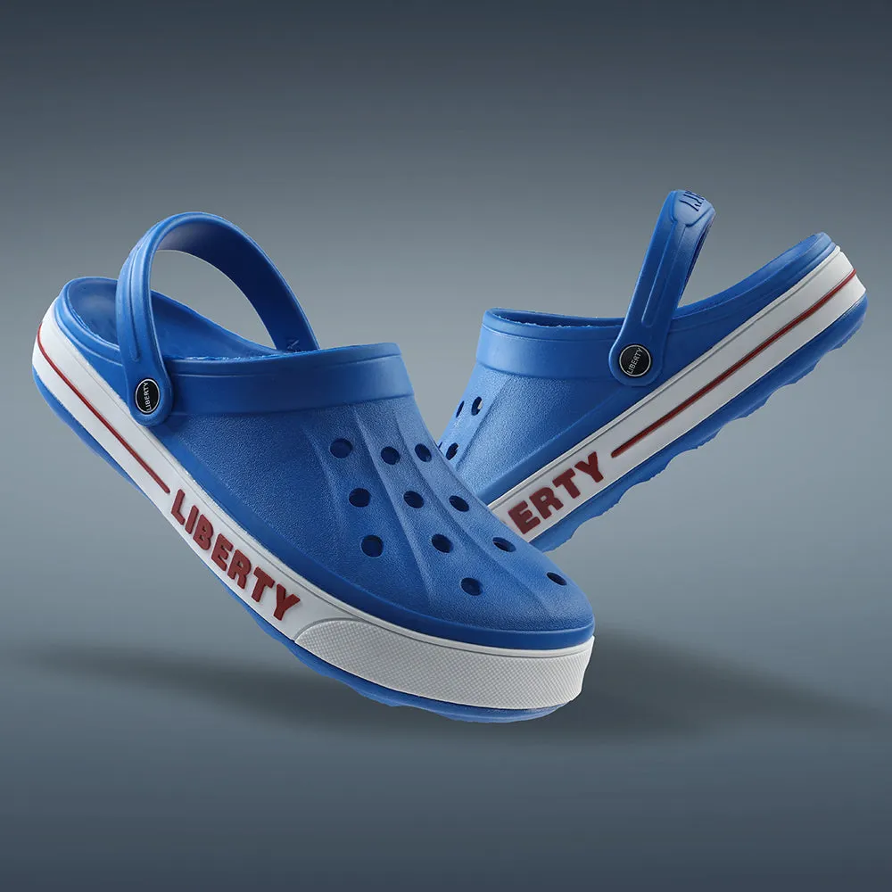 A-HA Blue Casual Slip-on Clogs For Men LITEWALK By Liberty suede upper Light Foot