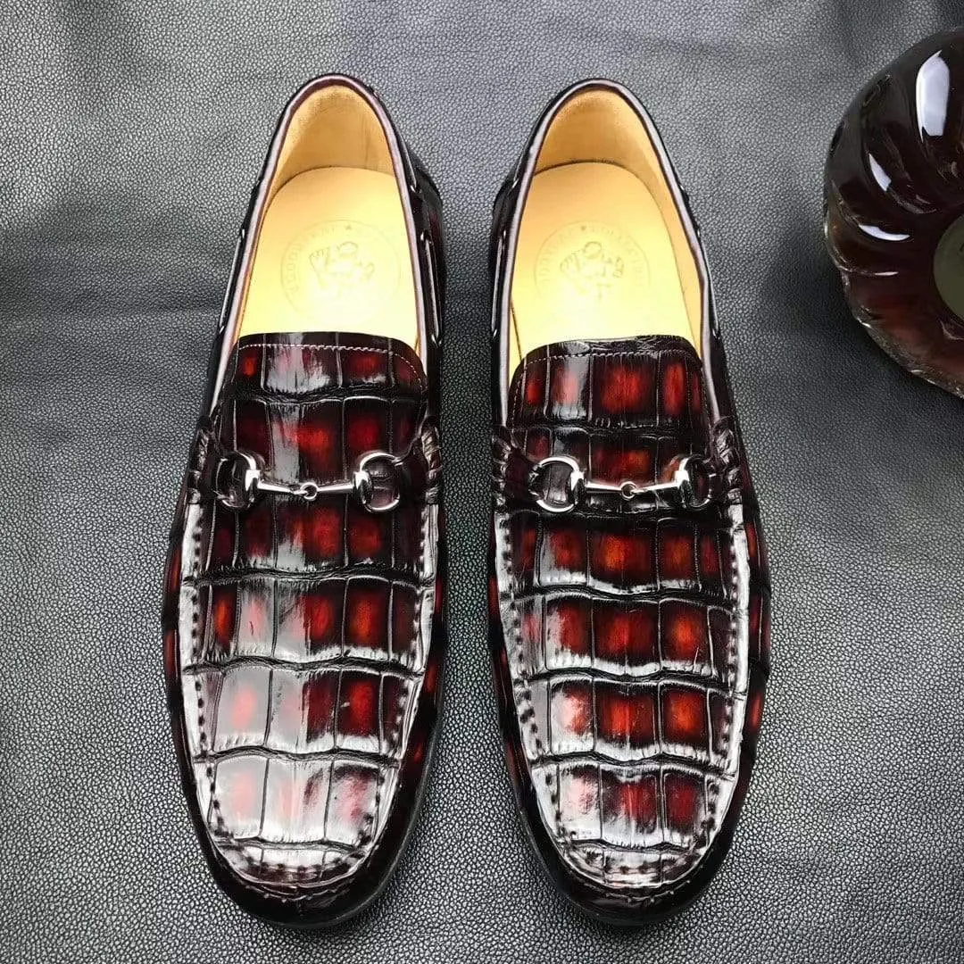 Walking Footwear Timeless Design Flats Crocodile Shoes Genuine Crocodile Leather Penny Casual Tassel Horsebit Loafers