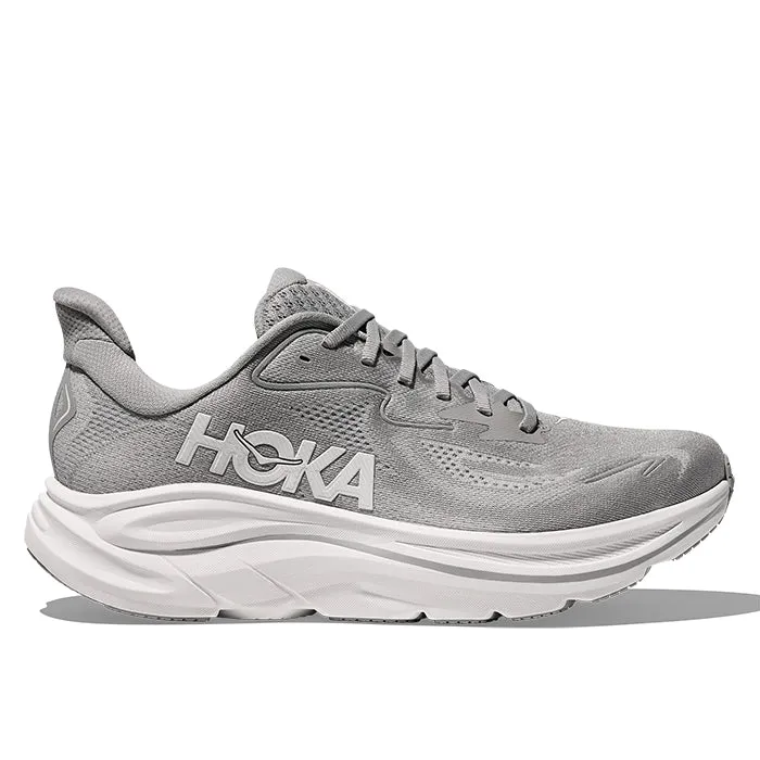 Breathable Knit Uppers Breath Grip Mens Hoka Clifton 10 Wide in Stellar Grey/Stardust