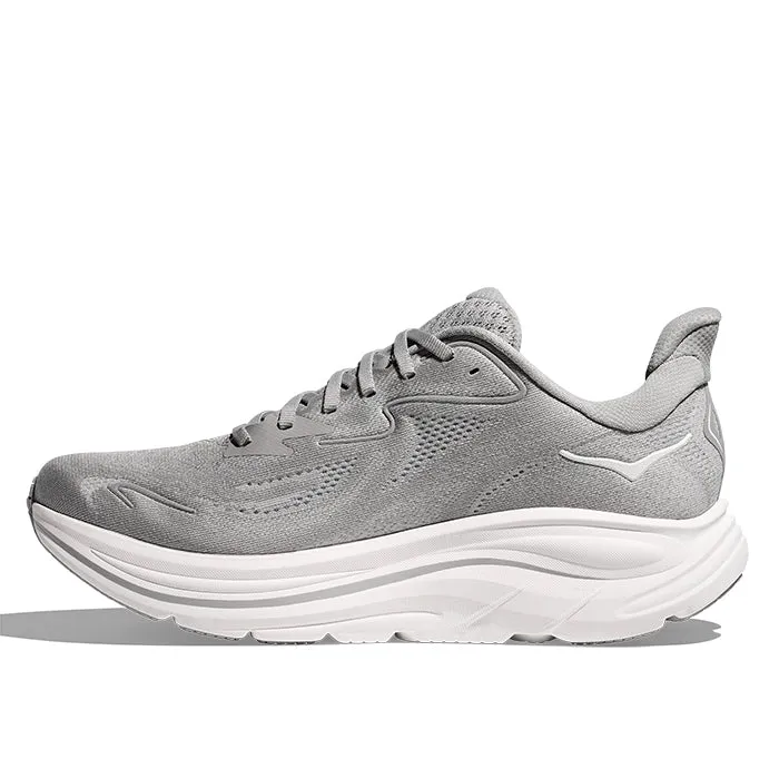 Mens Hoka Clifton 10 Wide in Stellar Grey/Stardust Cozy Motion Sole Strength