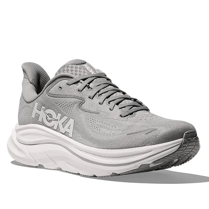 Mens Hoka Clifton 10 Wide in Stellar Grey/Stardust Go Active