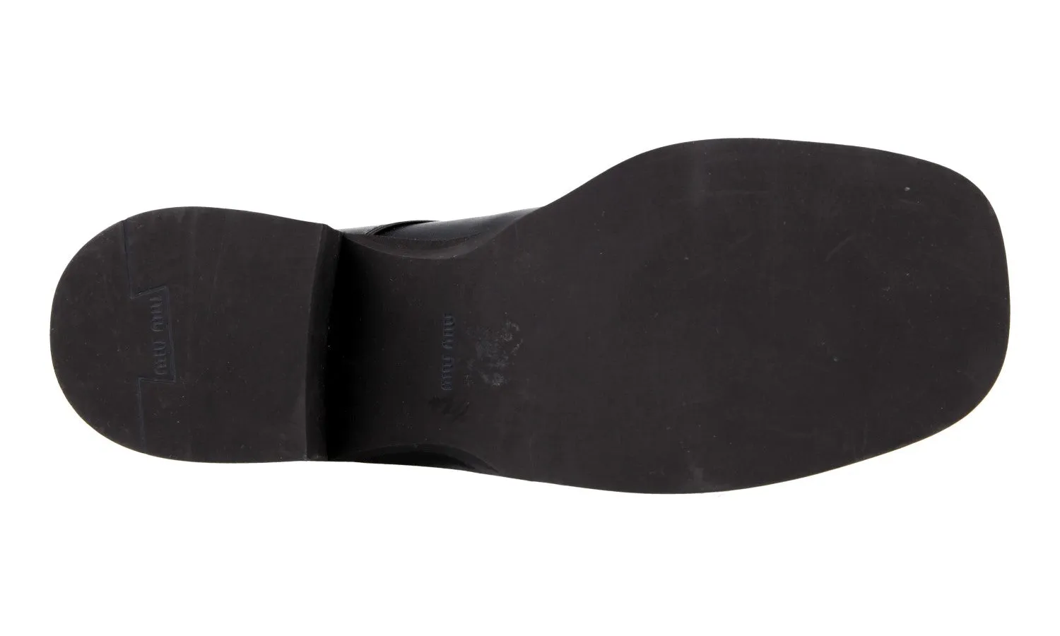 Mid Heel Miu Miu Women's Black Leather Lace-up Shoes 5E318D