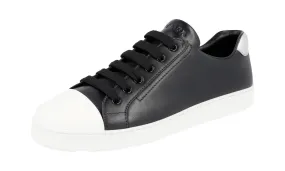 Prada Women's Black Leather Sneaker 1E663I Bold Statement