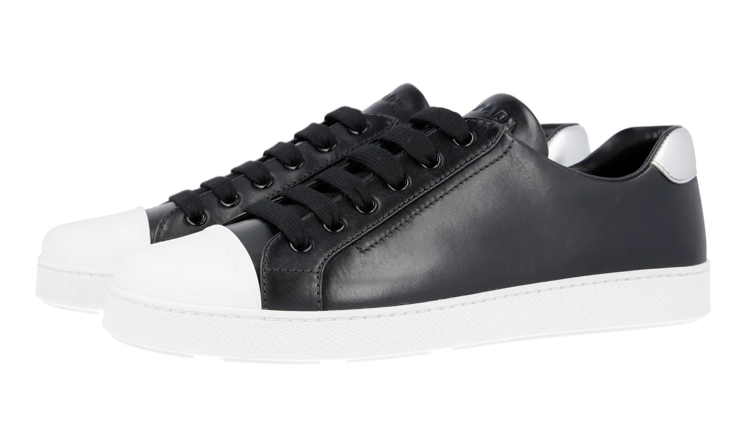 Prada Women's Black Leather Sneaker 1E663I Airflow Optimized Vamp
