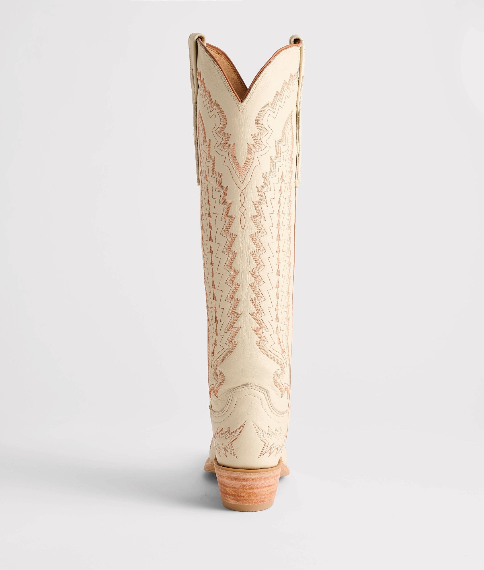 Priscilla :: Glitz Cream W/ Burnt Orange Stitching Practical Boots