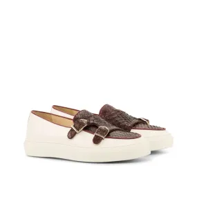 5K running shoes Python & Nappa Leather Double Monk Sneakers