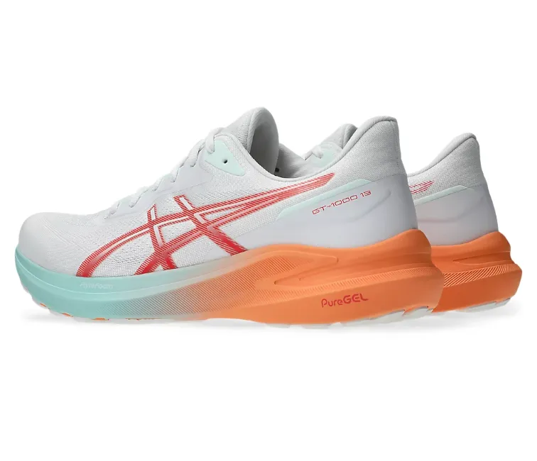 facilitate movement EVA foam Men's Asics GT-1000 13 (White/Coral Reef)