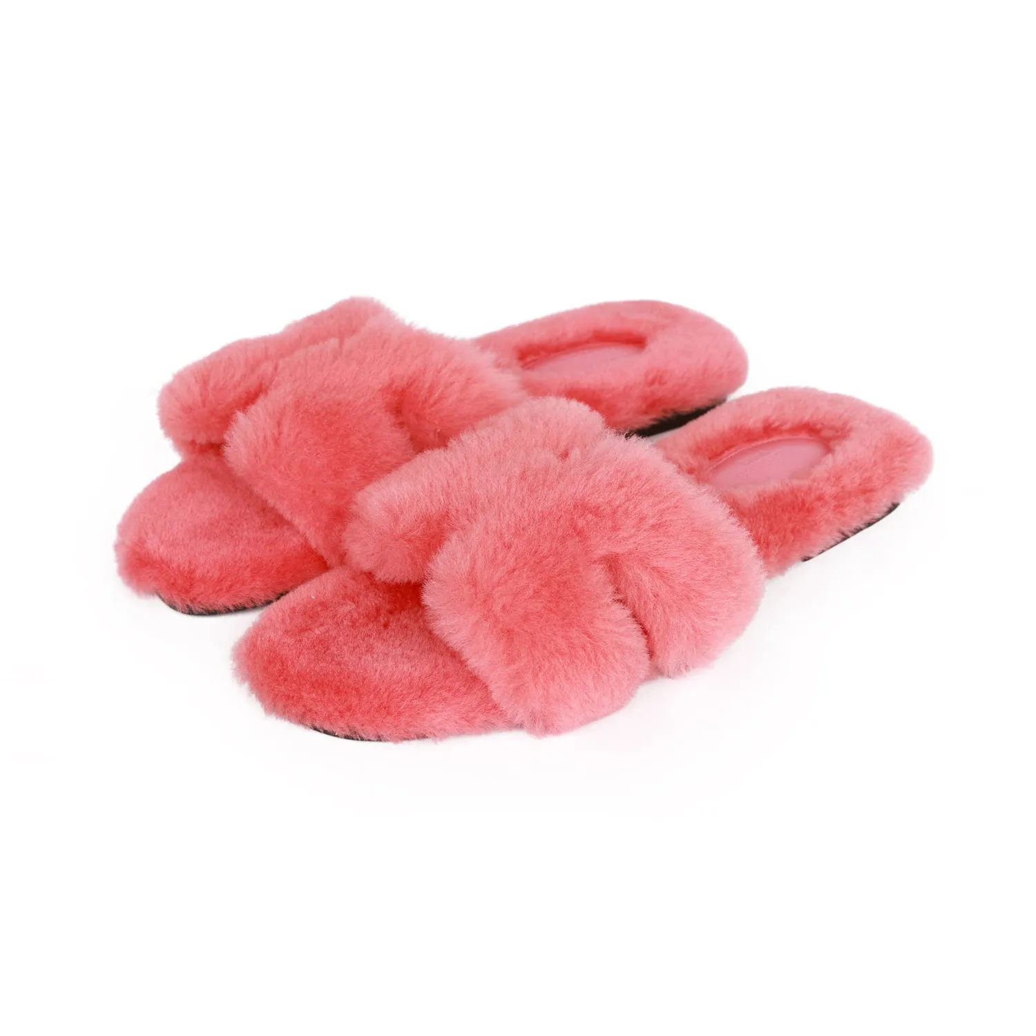 Top quality Hermes Oran Sandals Rose Du D??sert Woolskin 37 Wide Path Spring Jump