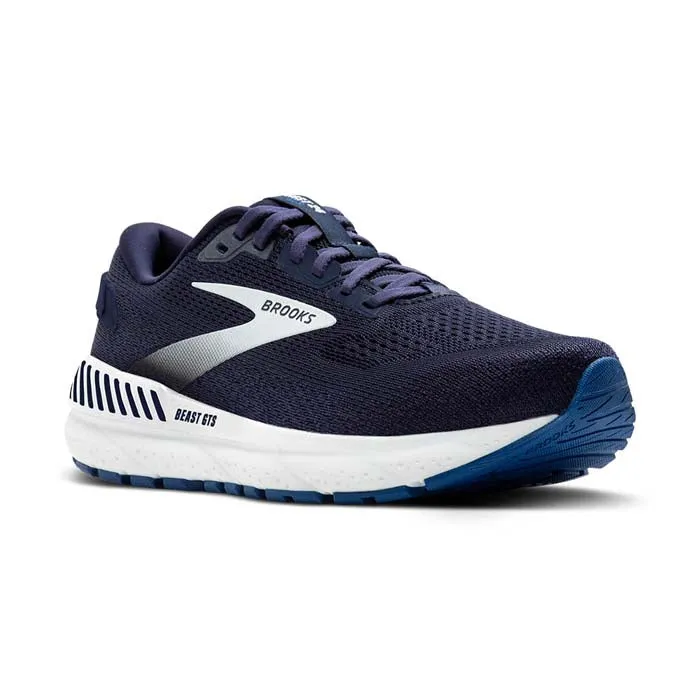Mid Top Bendable Outsole Mens Brooks Running Beast GTS 24 in Peacoat/True Navy/White