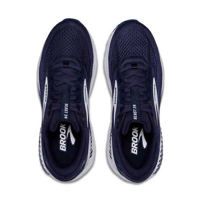Mens Brooks Running Beast GTS 24 in Peacoat/True Navy/White Mesh Fabric Smart Design