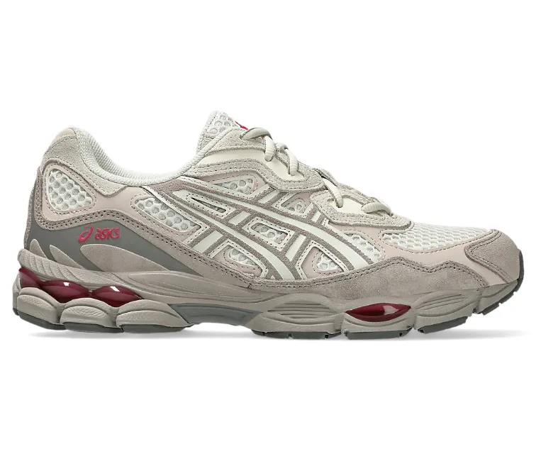 Men??s Asics Gel NYC (Cream/Burgandy) shock - absorbing comfort antimicrobial upper shoes