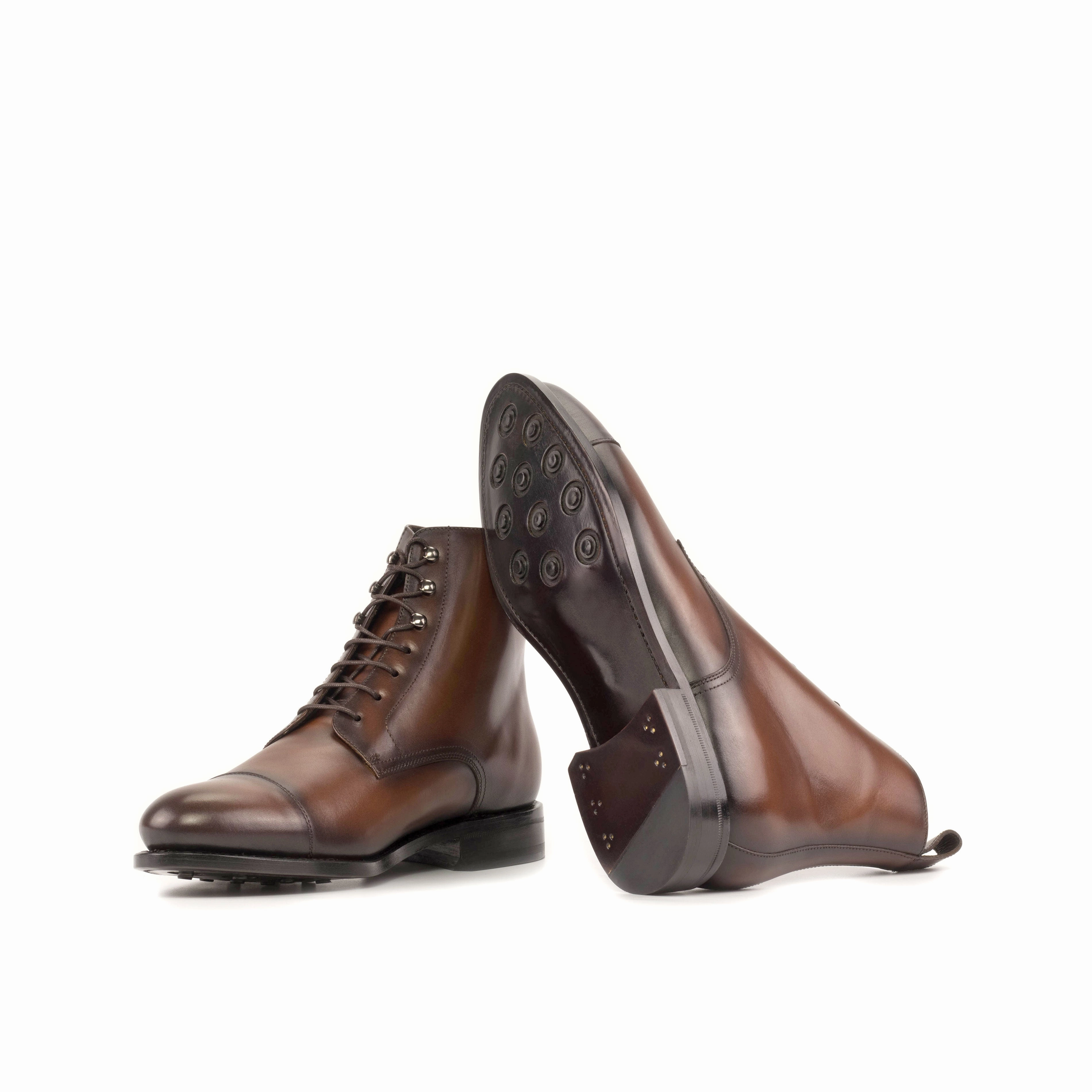 Medium Brown Calf Jumper Boots Dance Floor LaceUp