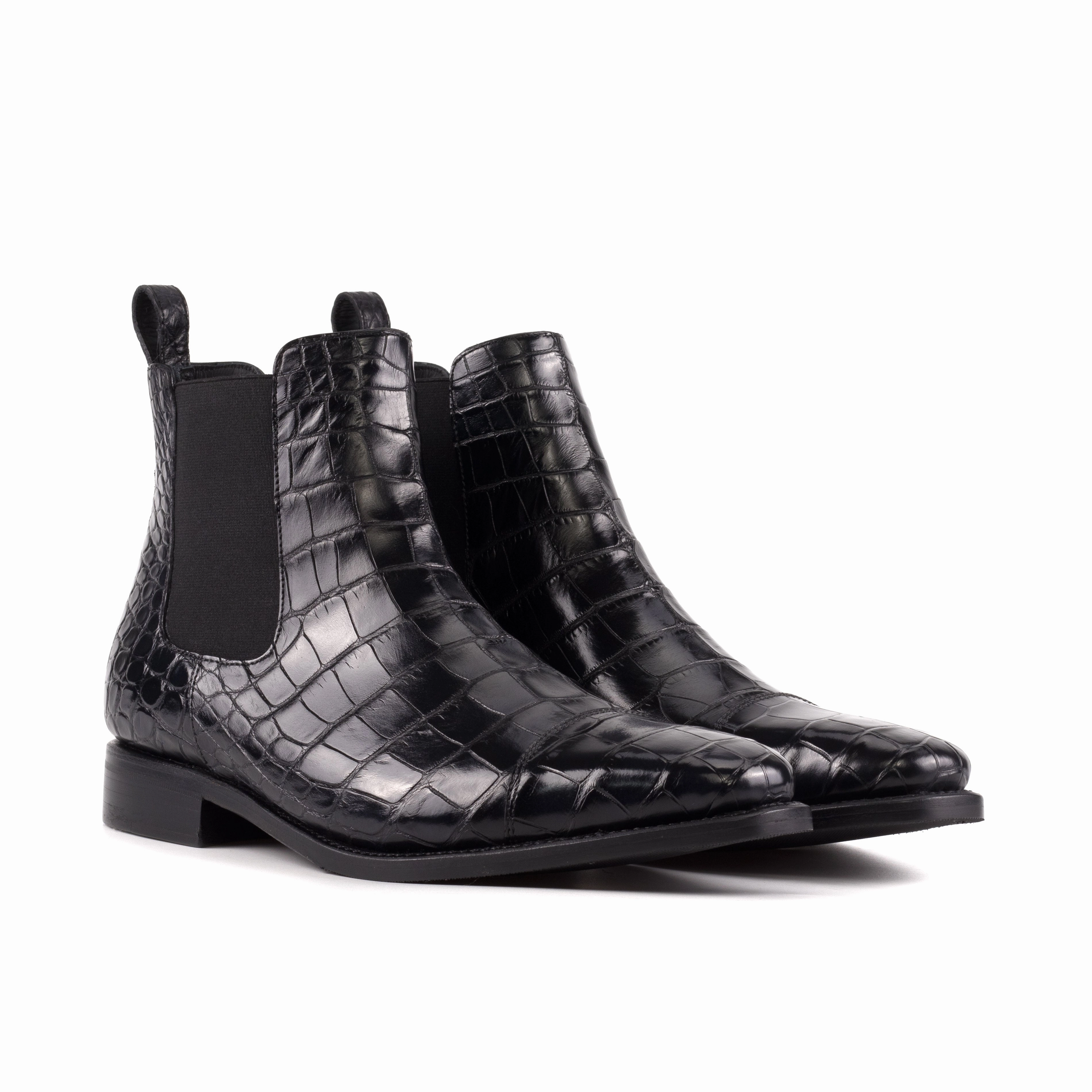 Black Alligator Chelsea Boots Scholar