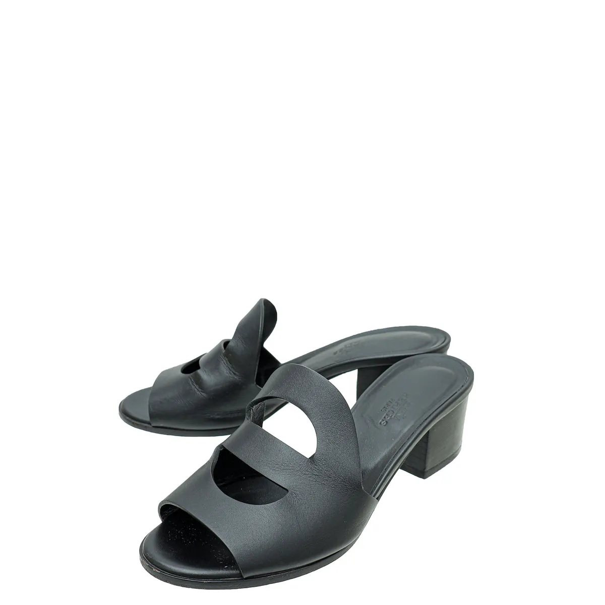 Top quality Hermes Noir Mona Sandal 36 Fresh Drop