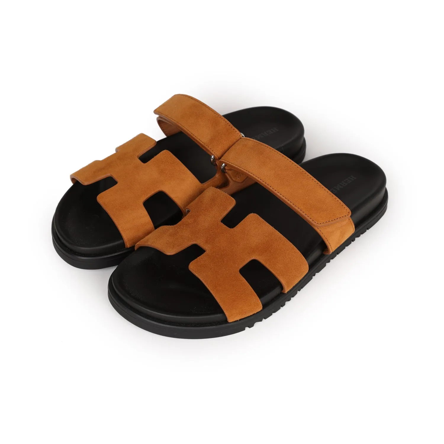 Top quality Hermes Chypre Sandals Kraft Suede 38 EU Antique Glow