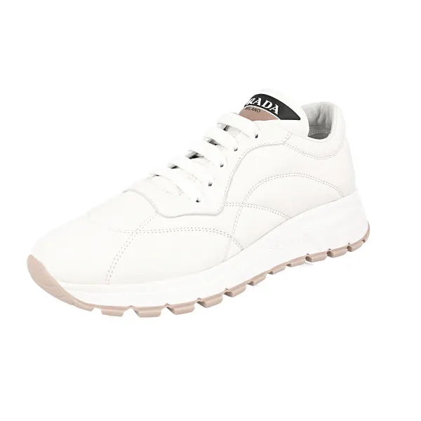 Prada Women's White Leather Prax01 Sneaker 1E245L Soft Insole Universal Look