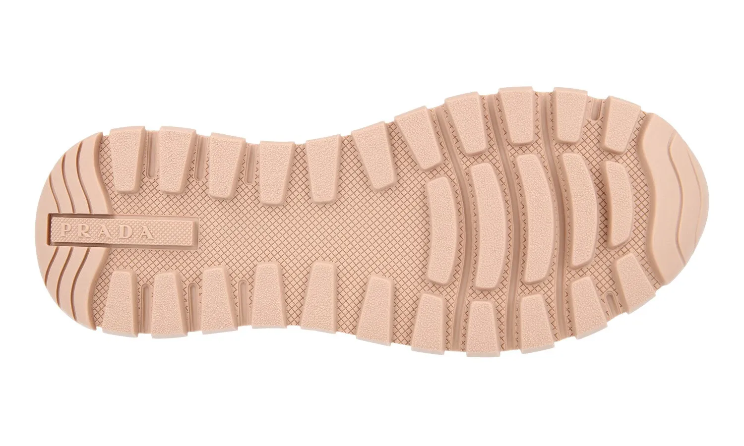 Prada Women's White Leather Prax01 Sneaker 1E245L Hexagonal Grip Tread Lace Secure