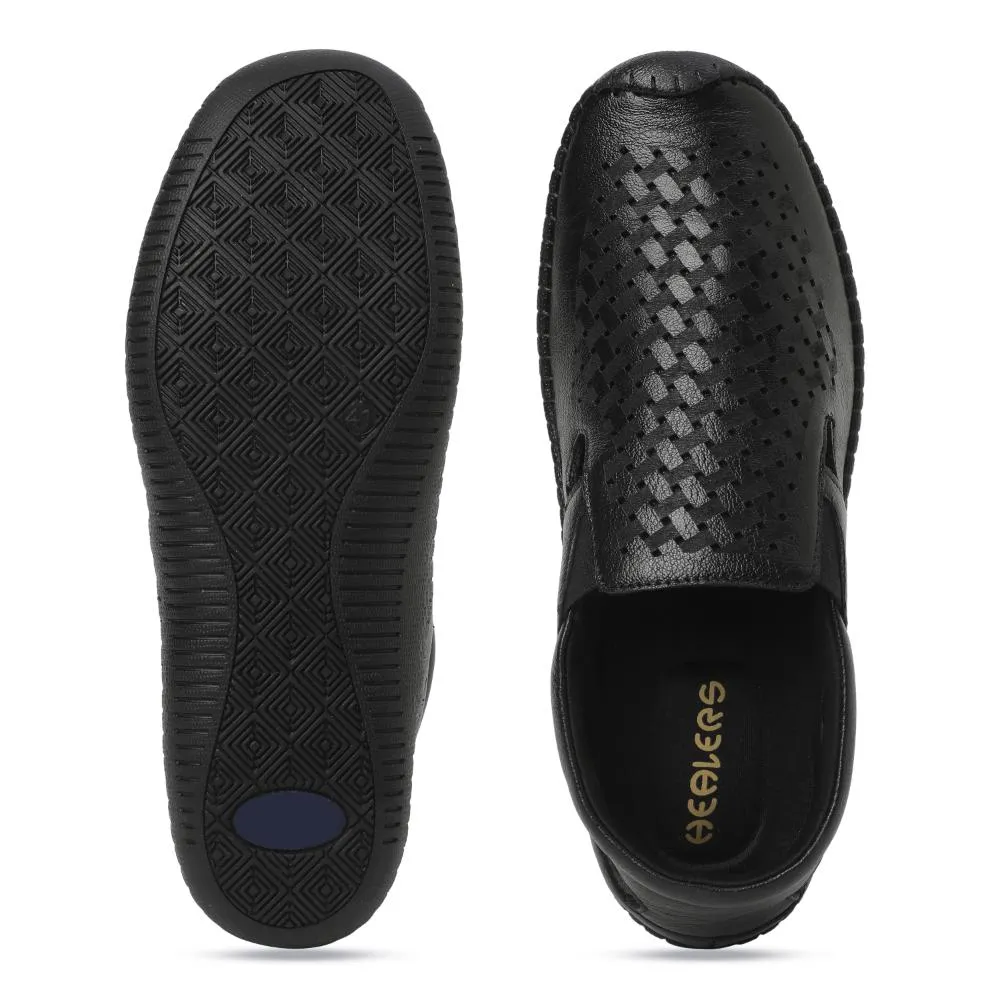 Simple Slip Removable Footbed Healers By Liberty OSL-55 Casual Sandal For Mens (Black)