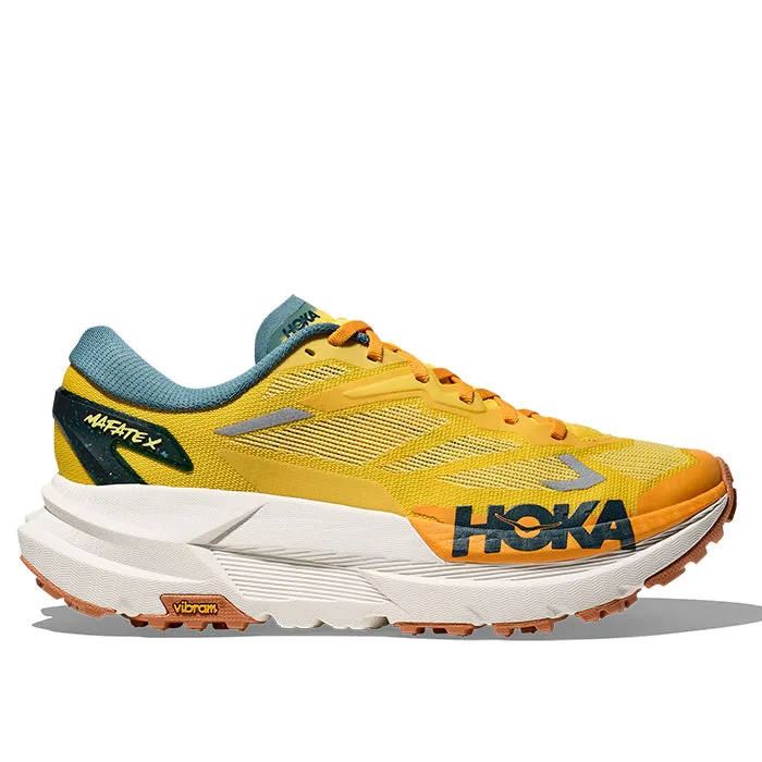 Heat Release Smart Comfort Mens Hoka Mafate X in Zest/Mountain Fog