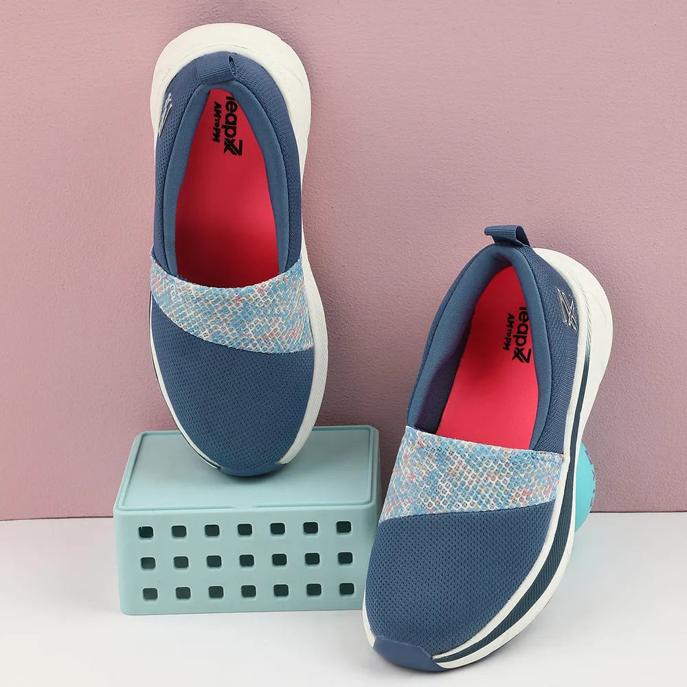 Stretch Step Comfortable ankle support Leap7x Blue Sports Non Lacing Walking Shoes For Women CANBERRA1E By Liberty