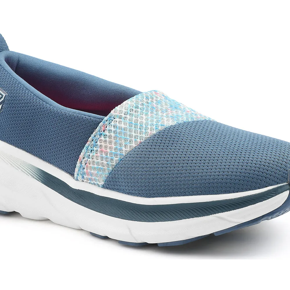 Leap7x Blue Sports Non Lacing Walking Shoes For Women CANBERRA1E By Liberty Flexible Wear