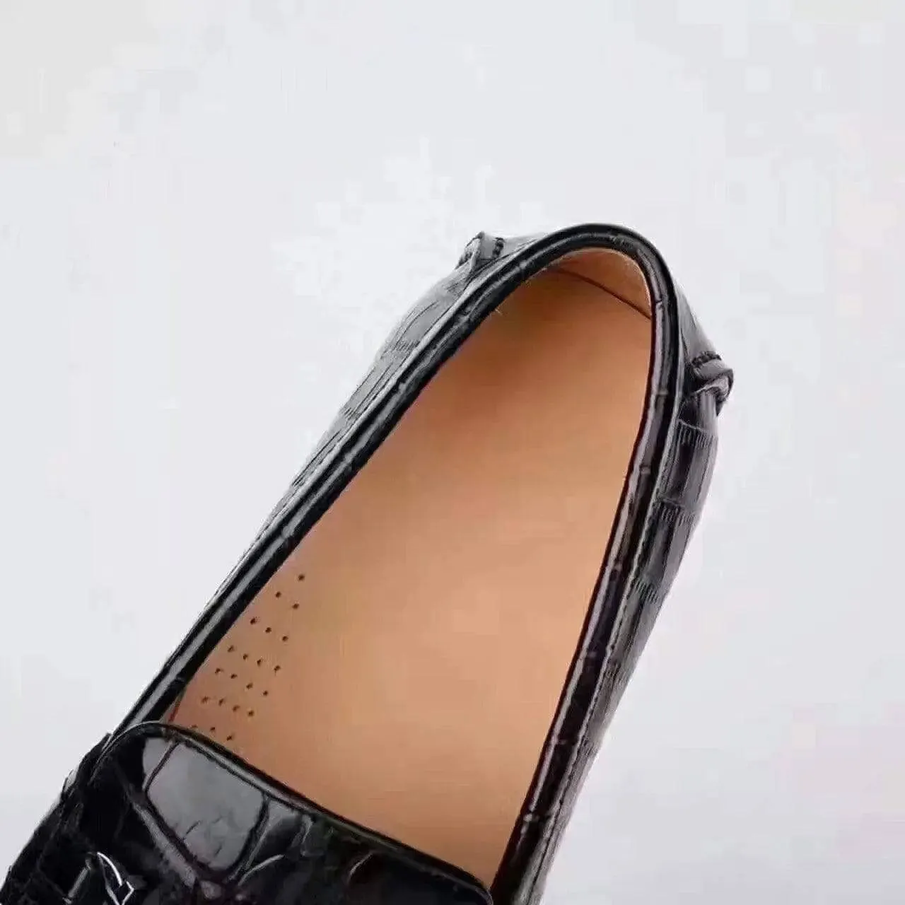 Crocodile Shoes Crocodile Loafer Slip-On Shoes Chic Fit Shoes Anti Skid