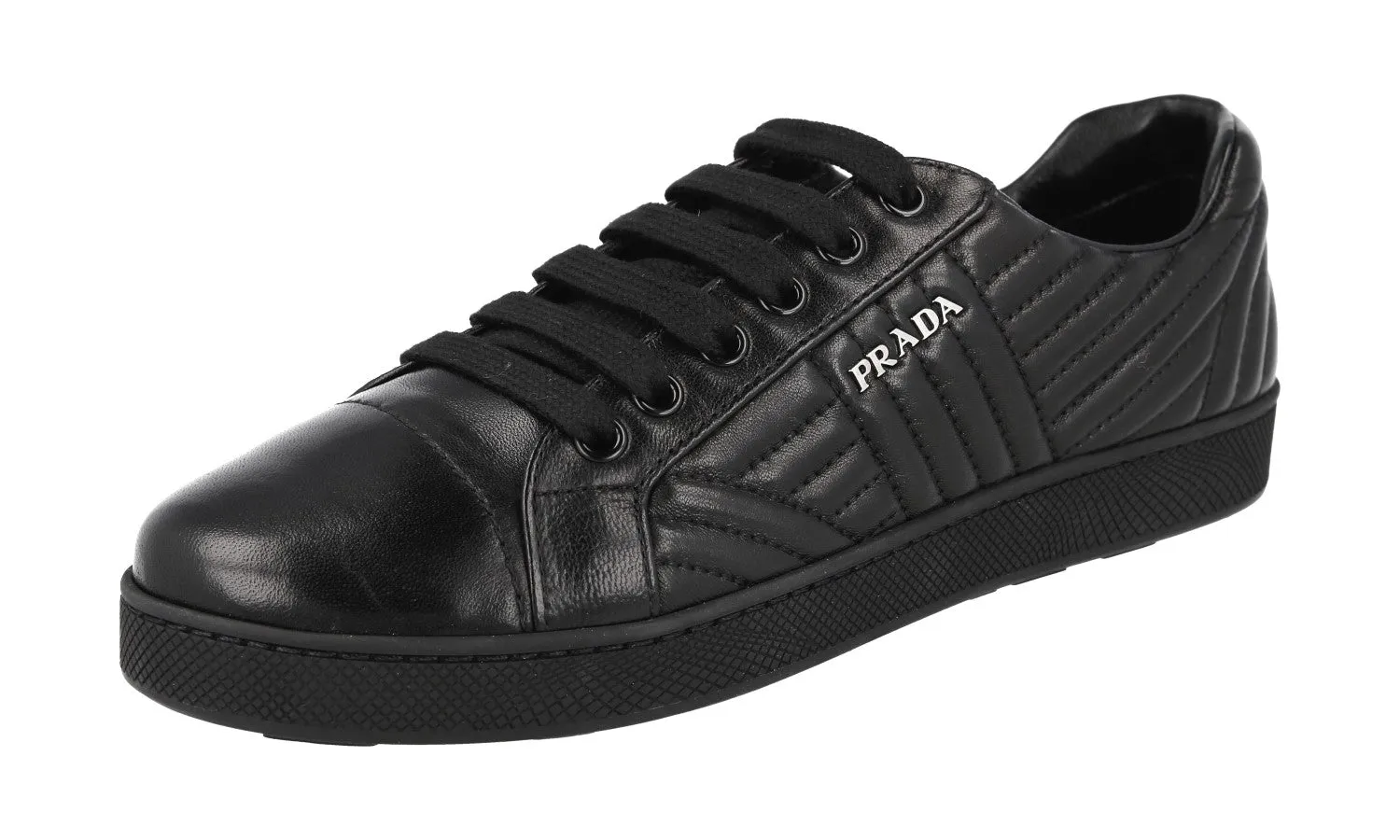 Prada Women's Black Leather Diagramme Sneaker 1E344I urban walks