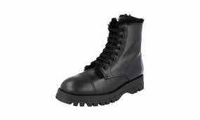 Prada Women's Black Leather Half-Boot 1T595L Active Movement Layer Fit