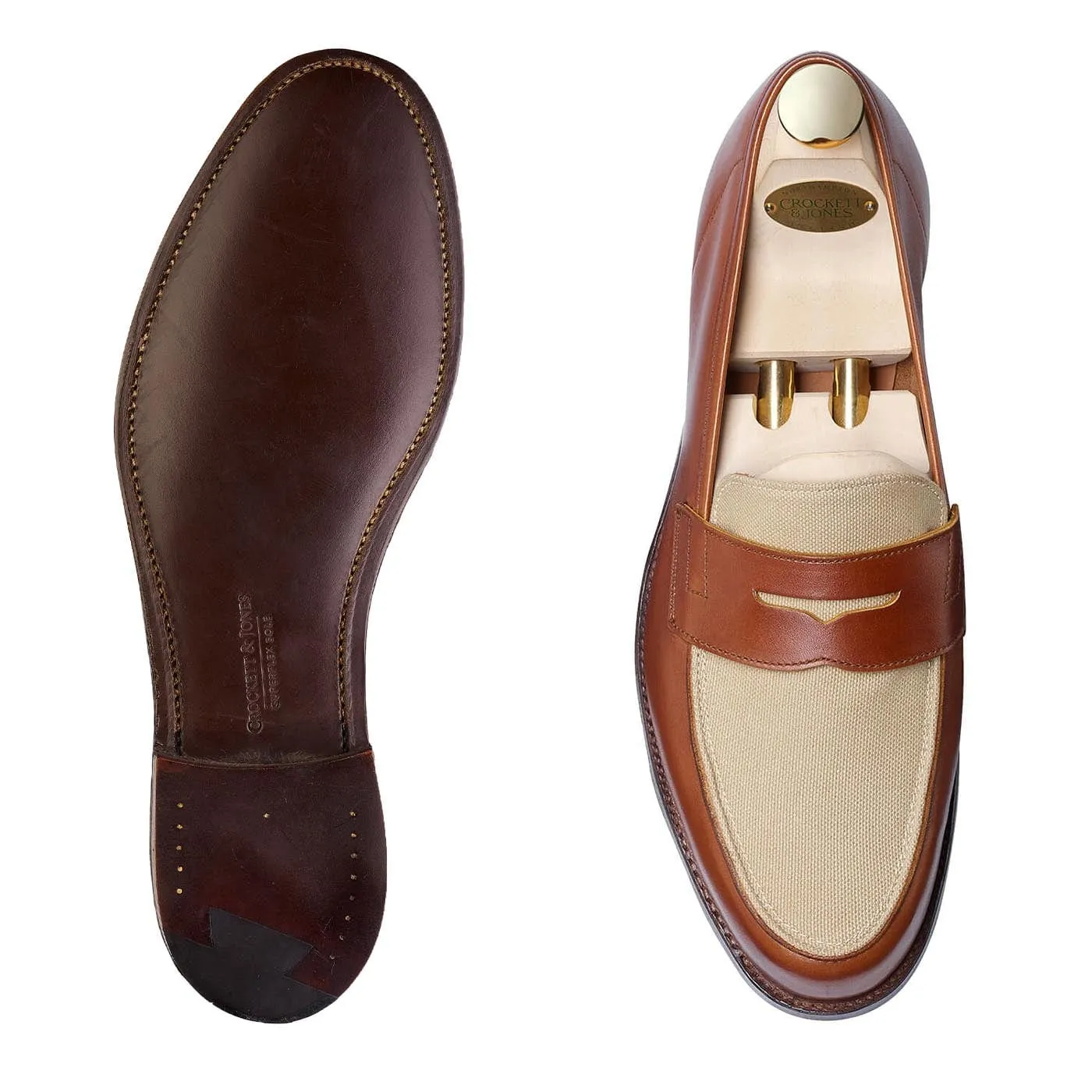 Smile Time Everyday Shoes Richmond 2 Tan Burnished Calf & Stone Canvas