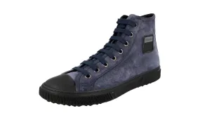 Performance Flex Prada Men's Blue Leather Stratus High-Top Sneaker 4T3218