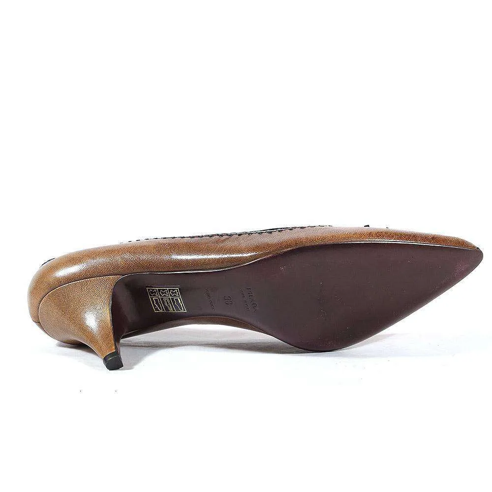 Spring Bloom Prada Women's Shoes Natural Beige Nappa Leather Pumps 1I6101 (PRW7)