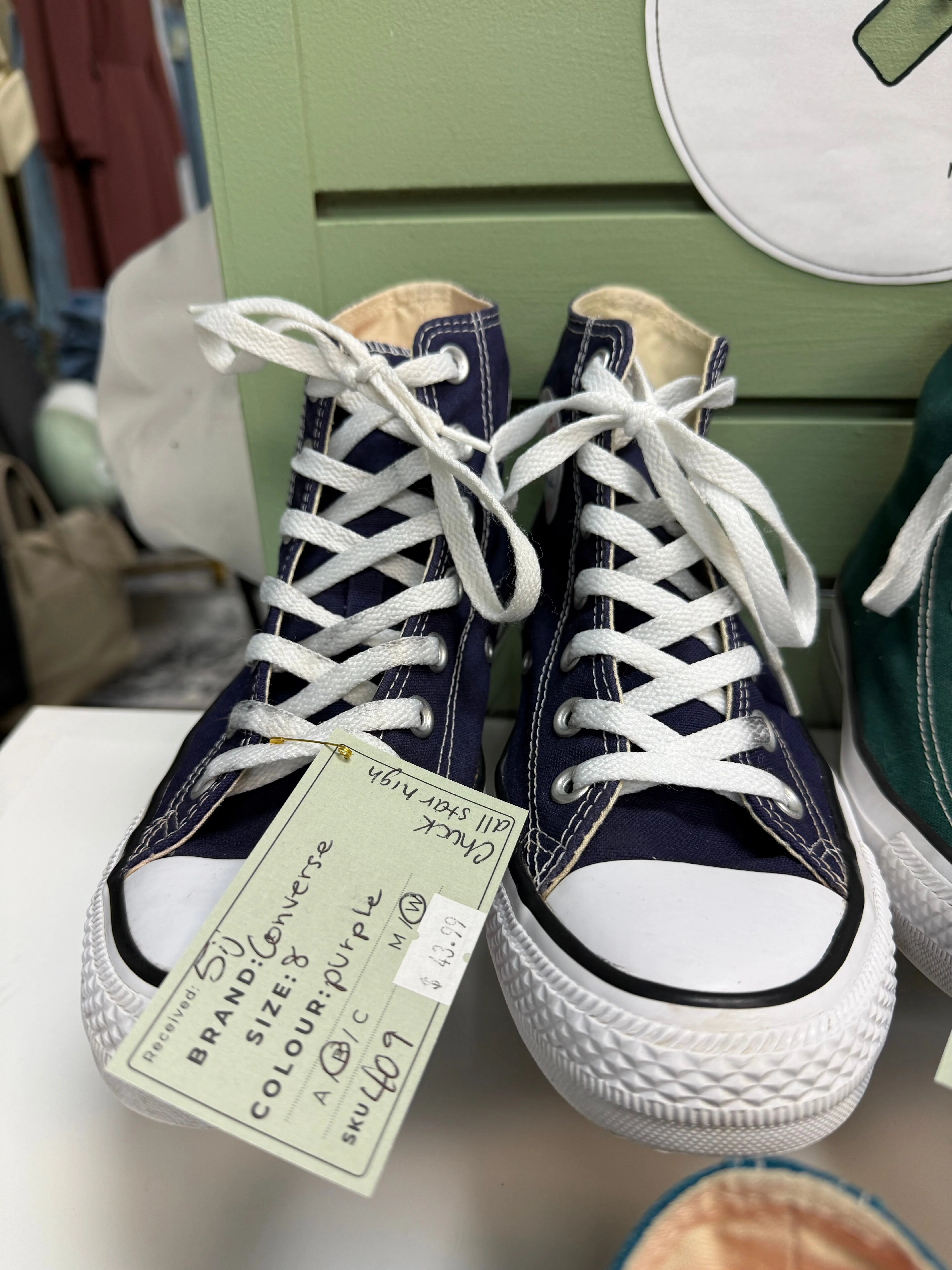 Converse All Star High Top Sneakers (Womens 8) shock - absorbing - technology Wet running