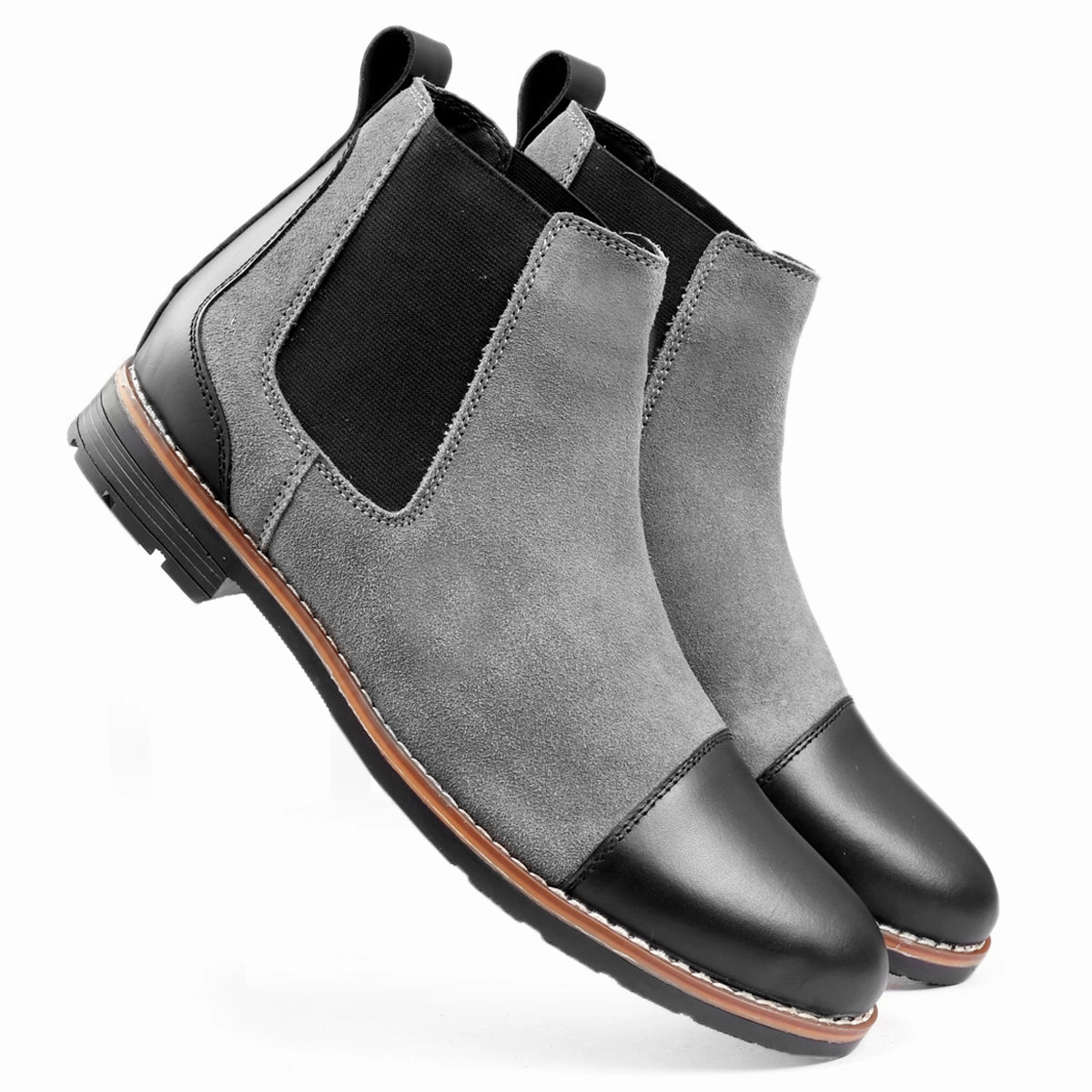 Bacca Bucci Genuine Smooth Leather Suede Boots | Chelsea Boots high end Urban Fashion Feather Light Comfort Seeker