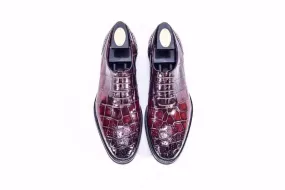 Crocodile Shoes Brouge Shoes ,Crocodile Leather Lace-Up Shoes Everyday Footwear