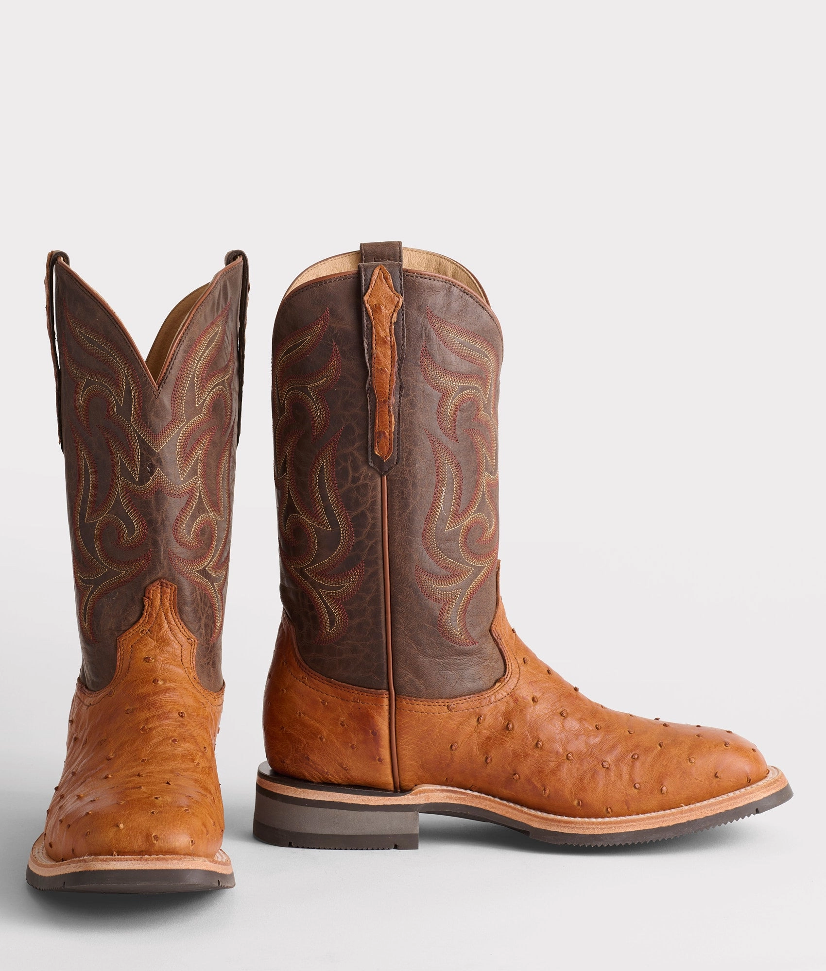 Rowdy Ostrich :: Cognac   Brown Tread Pattern