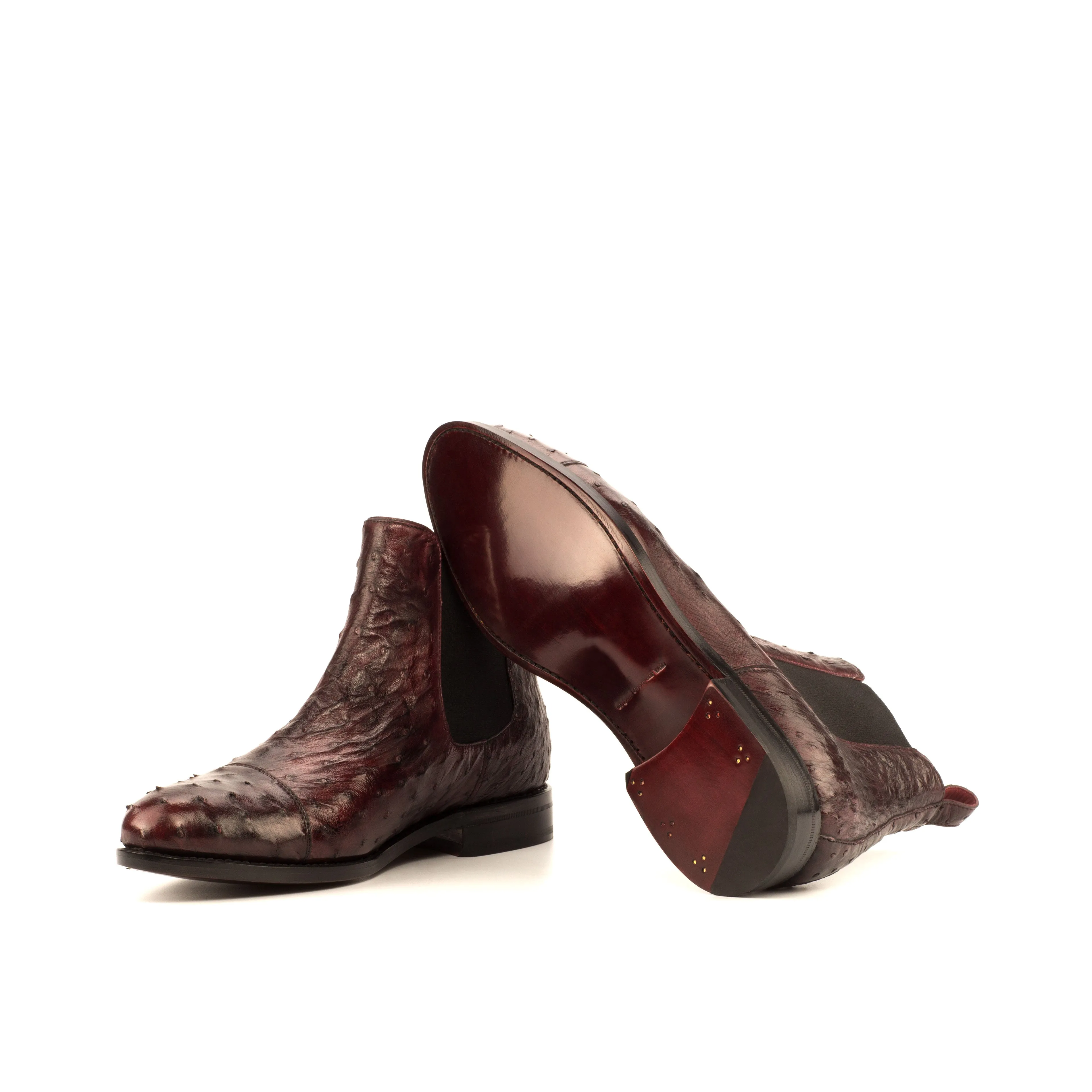 Prestige Edge Professional Event Burgundy Ostrich Chelsea Boots