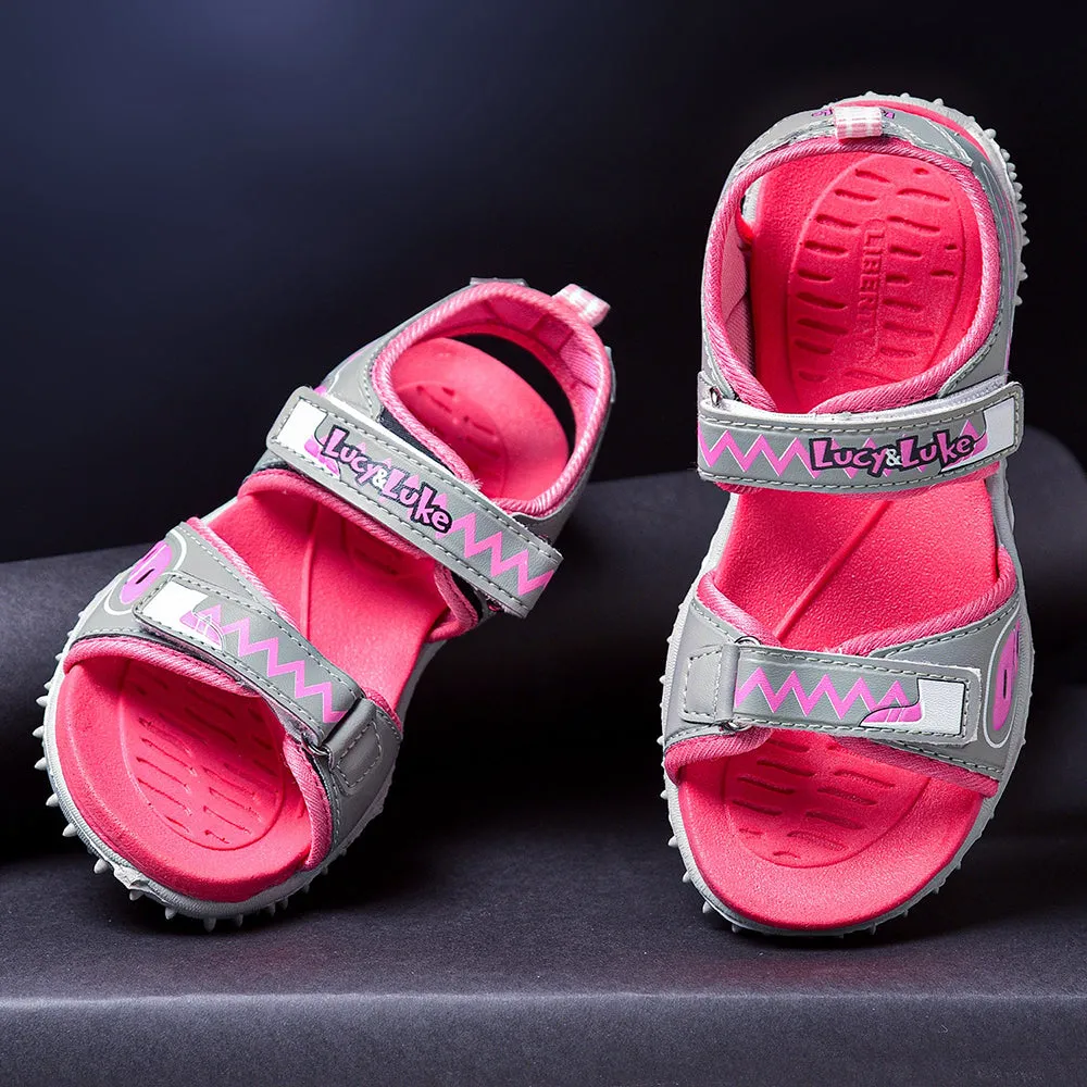 Lucy & Luke Pink Casual Sandal For Kids ASPIRE By Liberty Chic Simplicity Open Steps