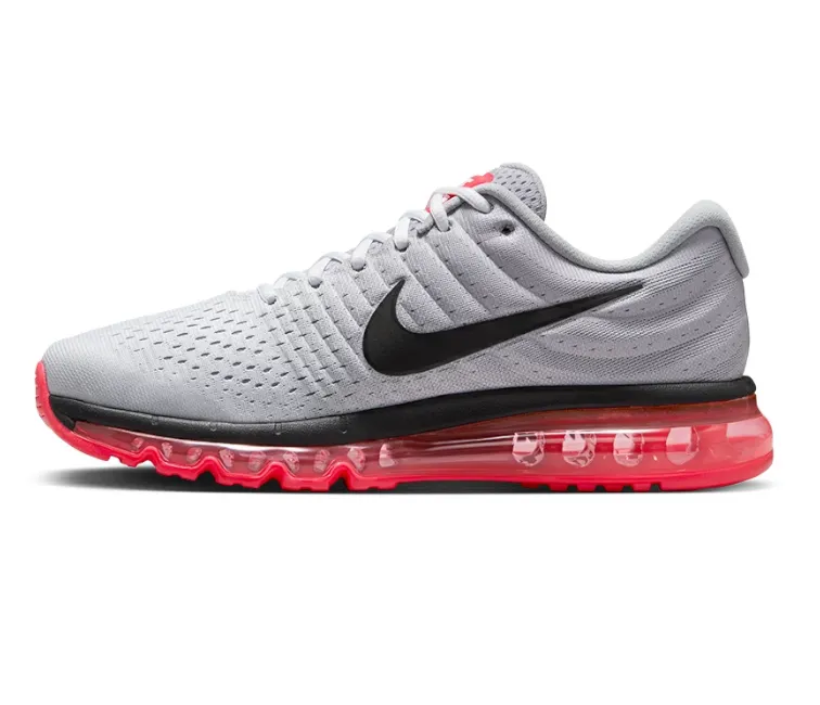 Men's Nike Air Max 2017 (Wolf Grey/Hot Punch) sweat - management - feature shoes