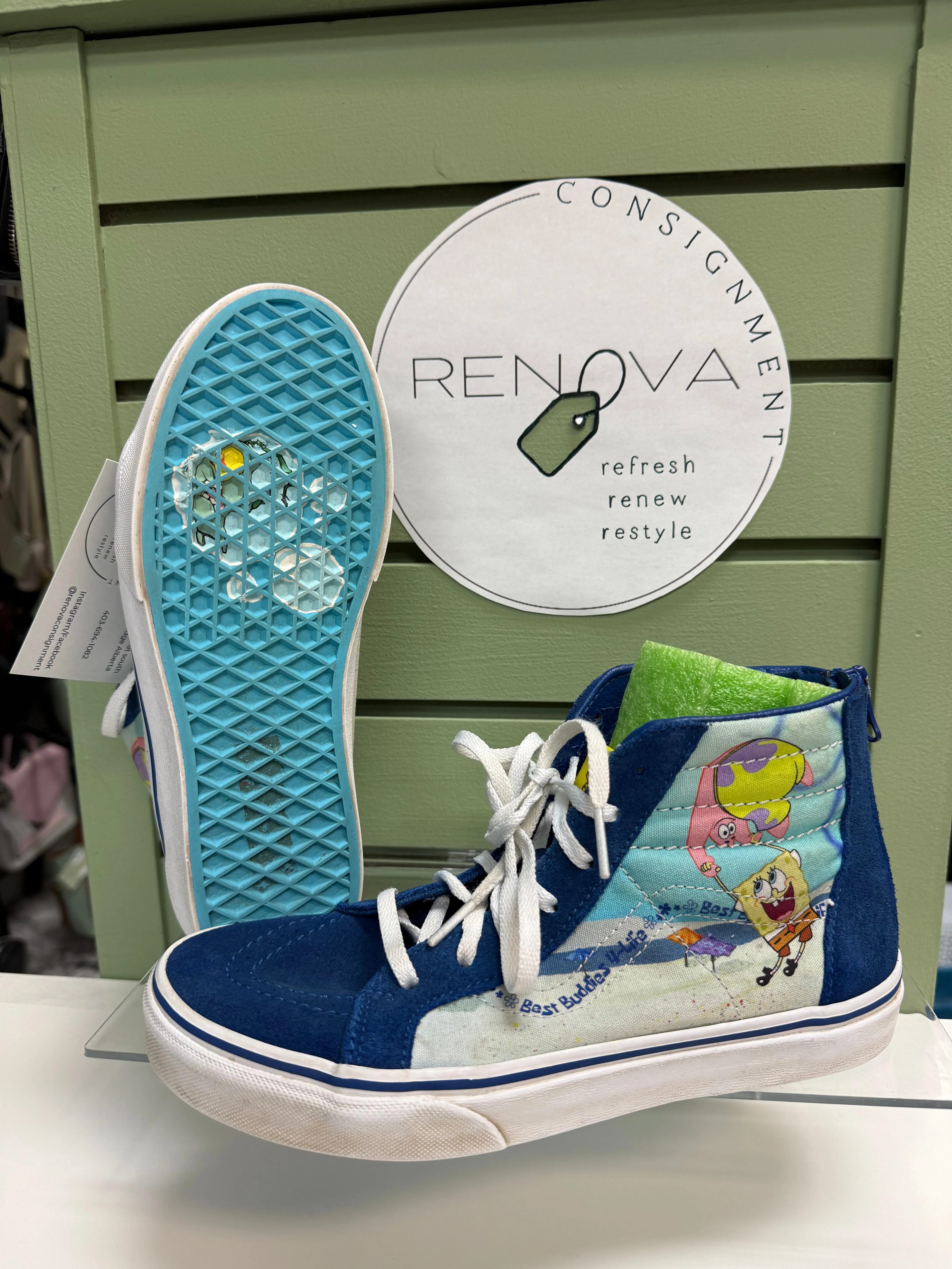 arch - supported shoes Vans Sk8 Hi Top Zip Sneakers (Youth 6= Womens 7.5)