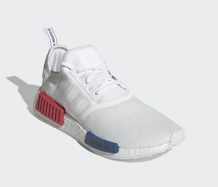 Adidas NMD R1 Men's (White/Blue/Red) Exceptional durability high - top style