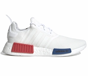 badminton player shoes running for school events Adidas NMD R1 Men's (White/Blue/Red)
