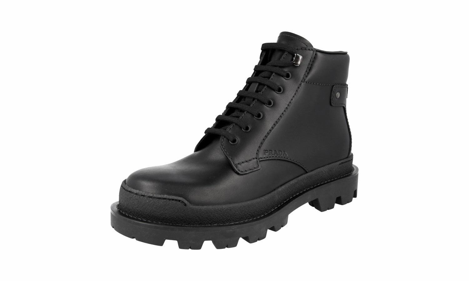Prada Men's Black welt-sewn Leather Half-Boot 2TG145 Street Ready Active Fit