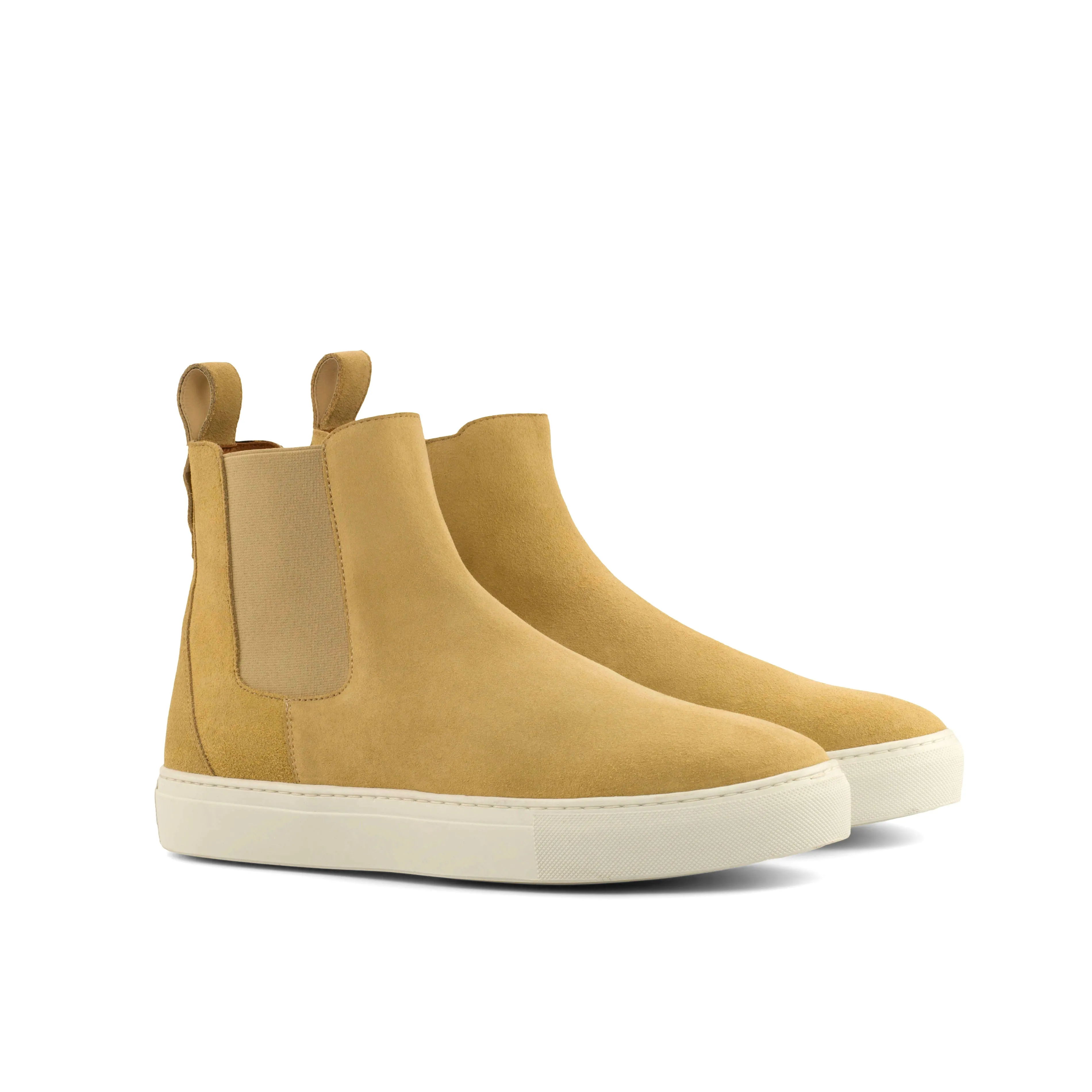 Sand Suede Chelsea Sneaker Boots Concrete - running