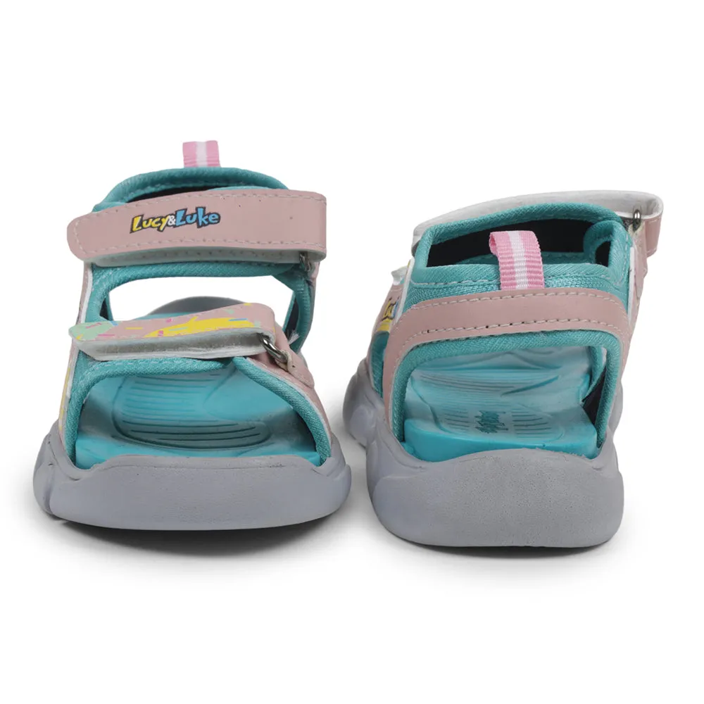 Neon Glow Unisex Appeal Lucy & Luke S.Green Casual Sandal For Kids FLYNN-42 By Liberty