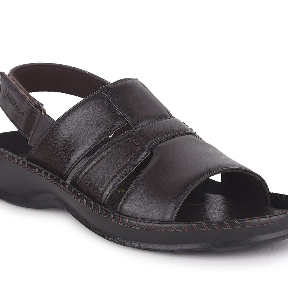 Healers Brown Casual Sandal For Men STARC-1E By Liberty Flexible Grip Adjustable