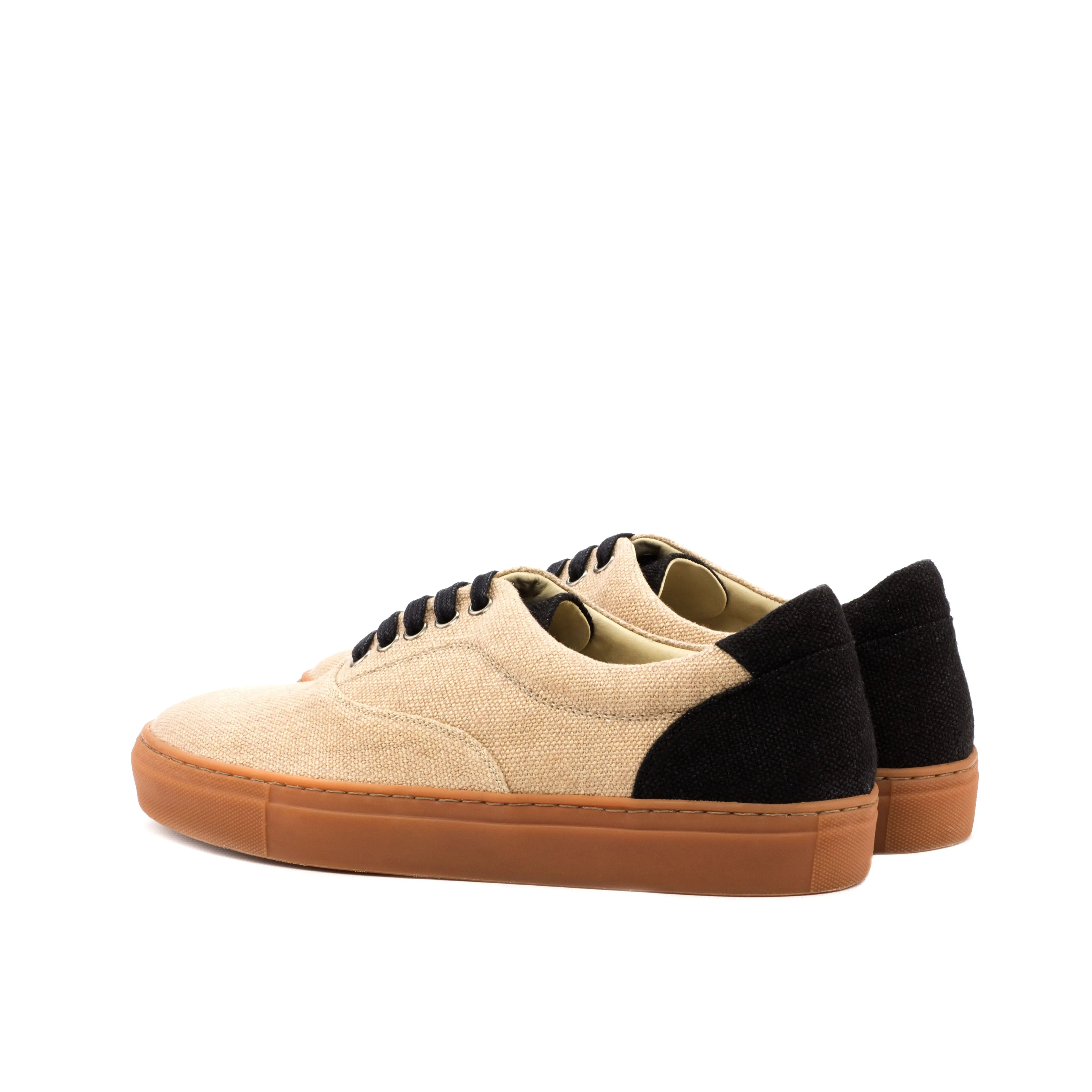 Long Commute Speed Comfort Beige & Black Linen Top-Sider Trainers